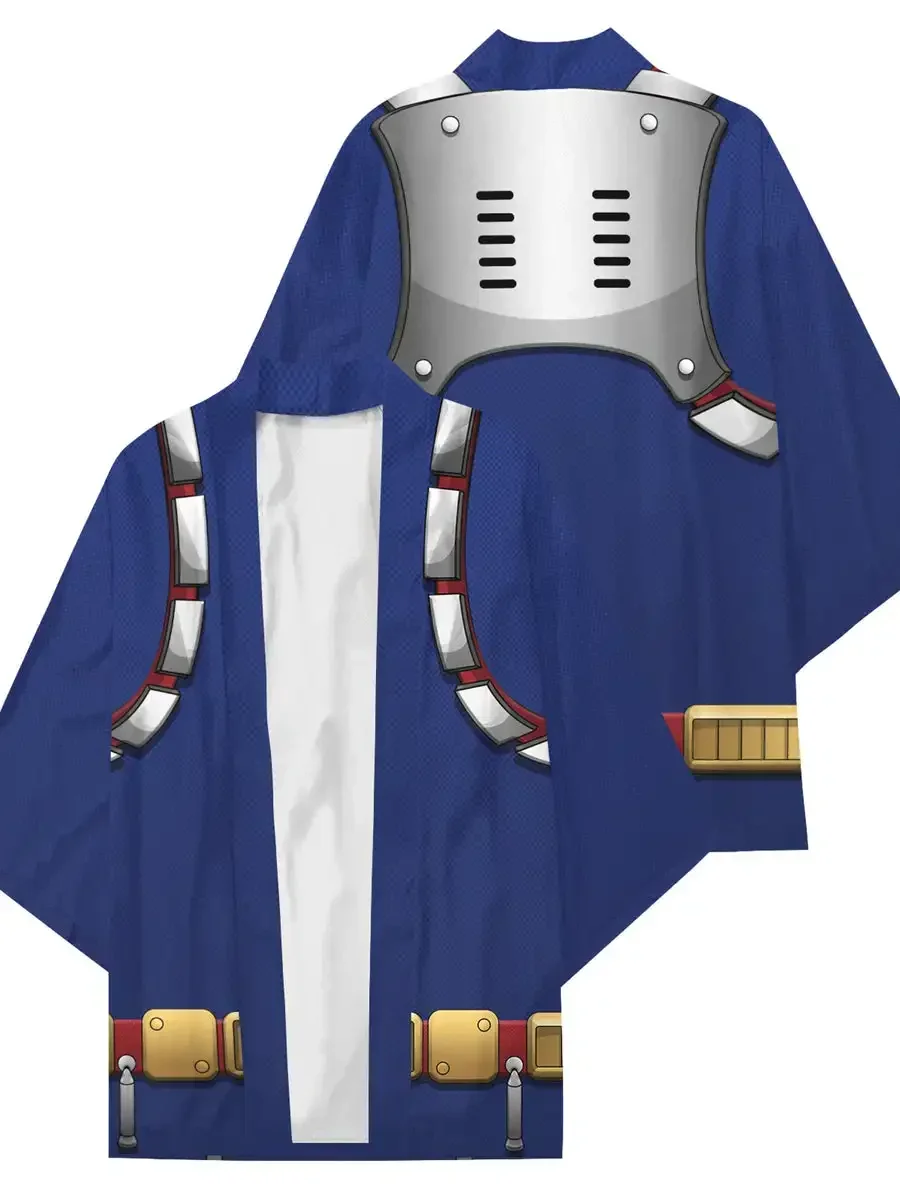 

UA Todoroki Shoto Kimono Cape Loose Three-quarter Sleeve Cardigan Robe Feather Anime Cape Short Sleeve T-shirt