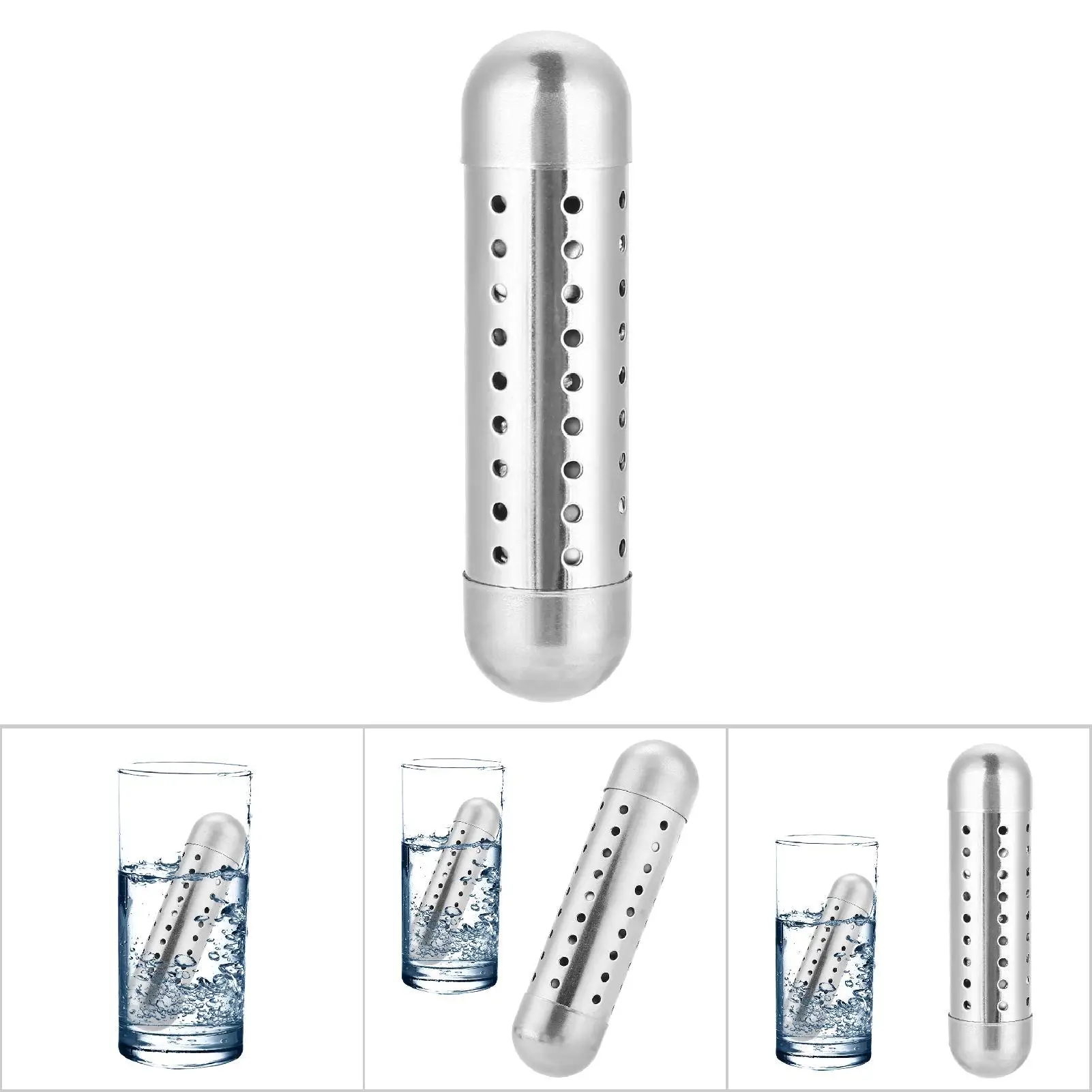 Portable Stainless Steel Alkaline Water Stick Ionizer PH Hydrogen Wand Purifier Filter