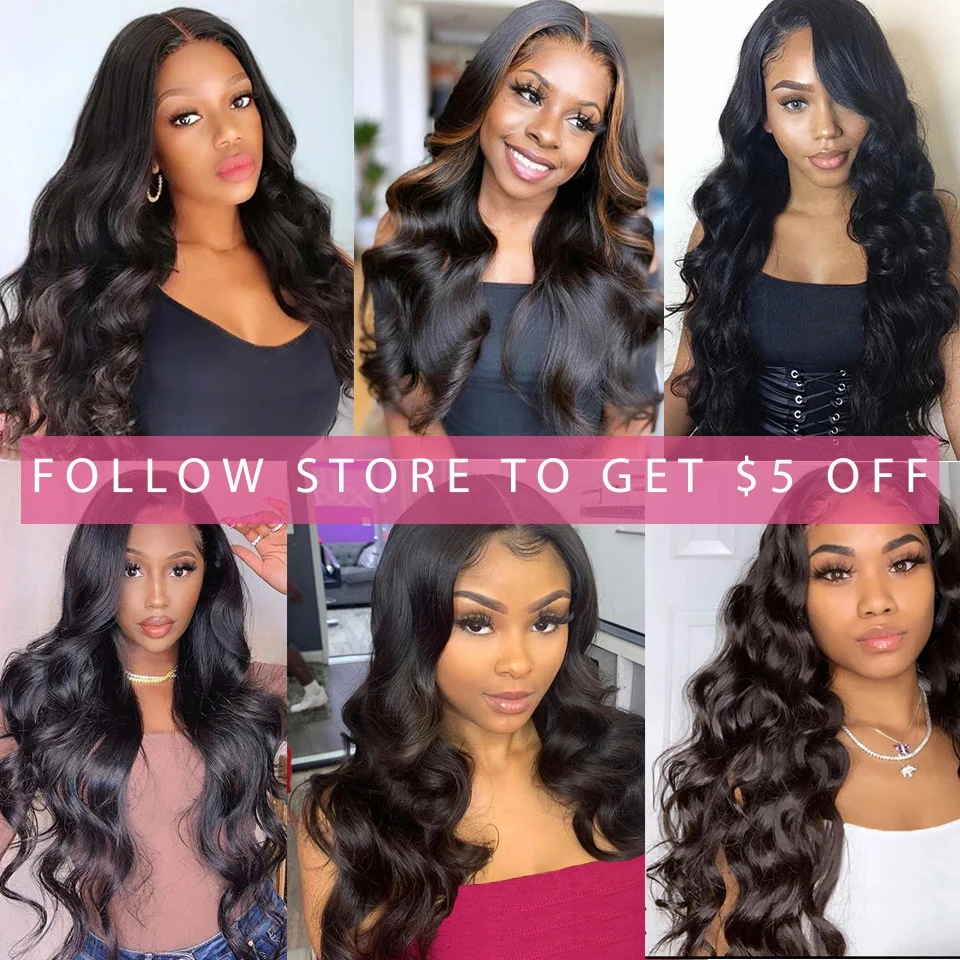 Mechones Body Wave Beaufox, tejido brasileño, 1/3/4 piezas, cabello humano, negro natural o jet black, 8-30 pulgadas, extensiones Remy 6