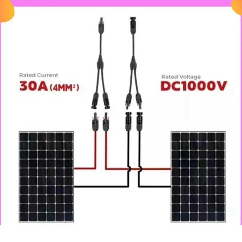 

A23P Solar Connectors Y Branch Parallel PV Adapter Cable Wire Plug Tool Kit For Solar Panel(M/FF+F/MM)