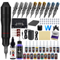 Beginner Tattoo Set, Motor Tattoo Pen, Complete Tattoo Cutting and Fogging Equipment with 20 Colored Colors
