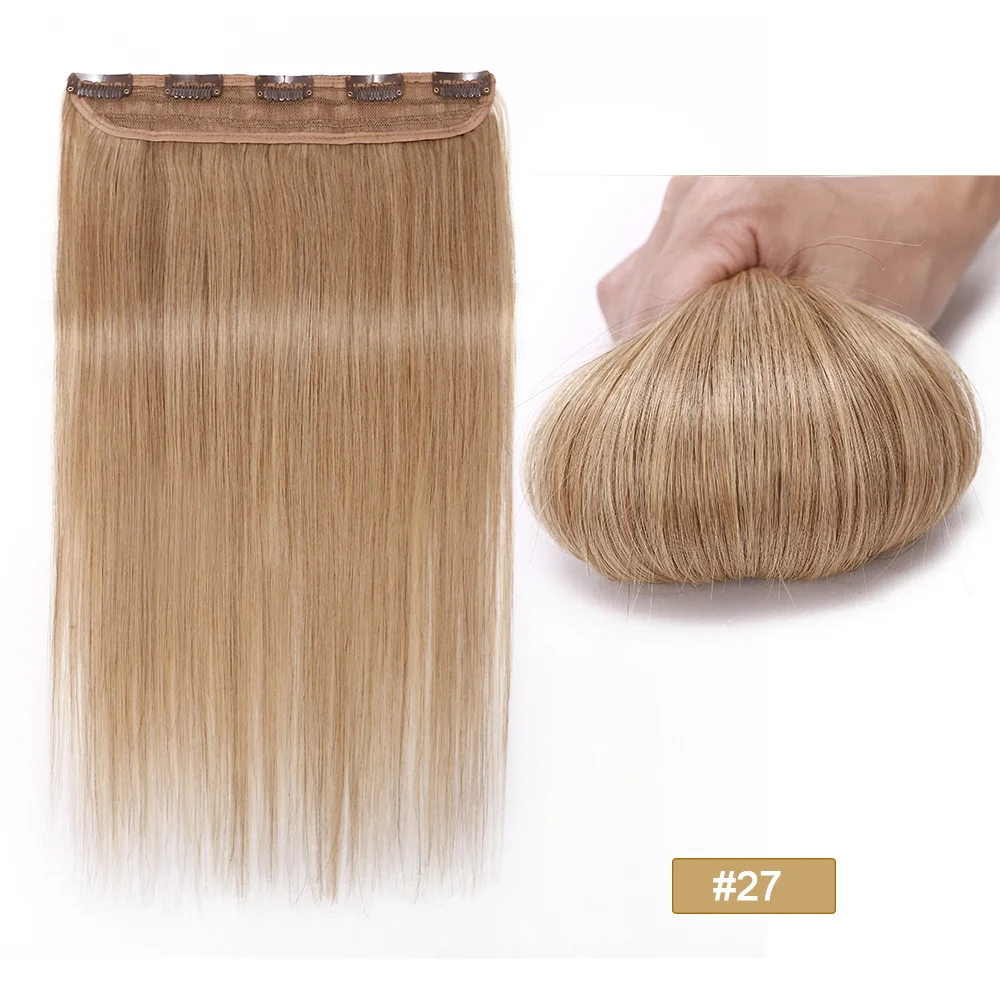 Extensiones de cabello humano 100% Real para mujer, postizo liso Natural con Clip de una pieza, 10-24 pulgadas