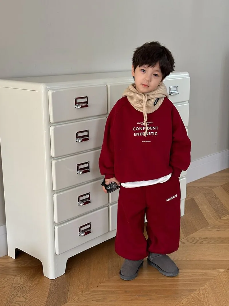RAISE Winter-Set für Teenager-Jungen, 2-teiliges Kleidungsset, Sweatshirt mit Buchstabenmuster und Fleece-Unterhose, warmes, dickes Kinder-Outfit für Jungen. – Detail 19