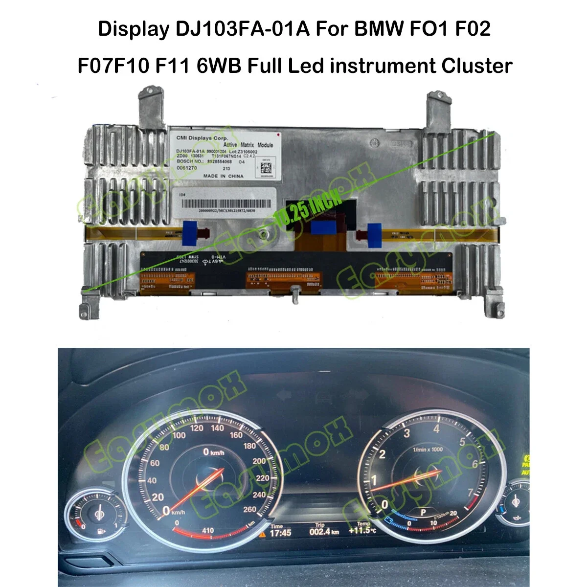 

DJ103FA-01A 10.25 inch LCD Display For BMW F01 F02 F06 F07 F10 F11 F12 F13 F15 F16 6WB Full Led Instrument 9363263