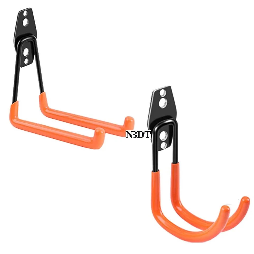 

4Pcs Wall Mount Garage Storage U Hooks Steel Wire Utility Hangers with Anti-Slip Coating For Garden Tools Ladders Bikes