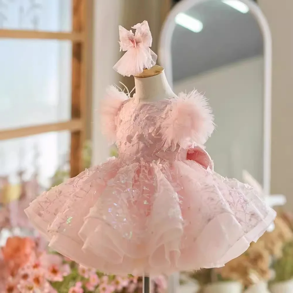 Elegant girl dress sequin birthday dance party gorgeous dress graduation banquet evening dress girls Wedding dresses