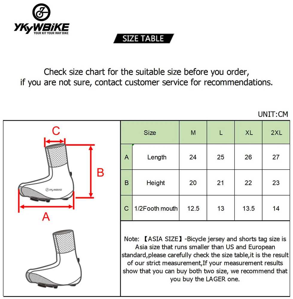 Ykywbike Cycling Shoe Covers Neoprene Waterproof,Winter Thermal Warm Full Bicycle Overshoes for Men Women Road Mountain Bike Boo