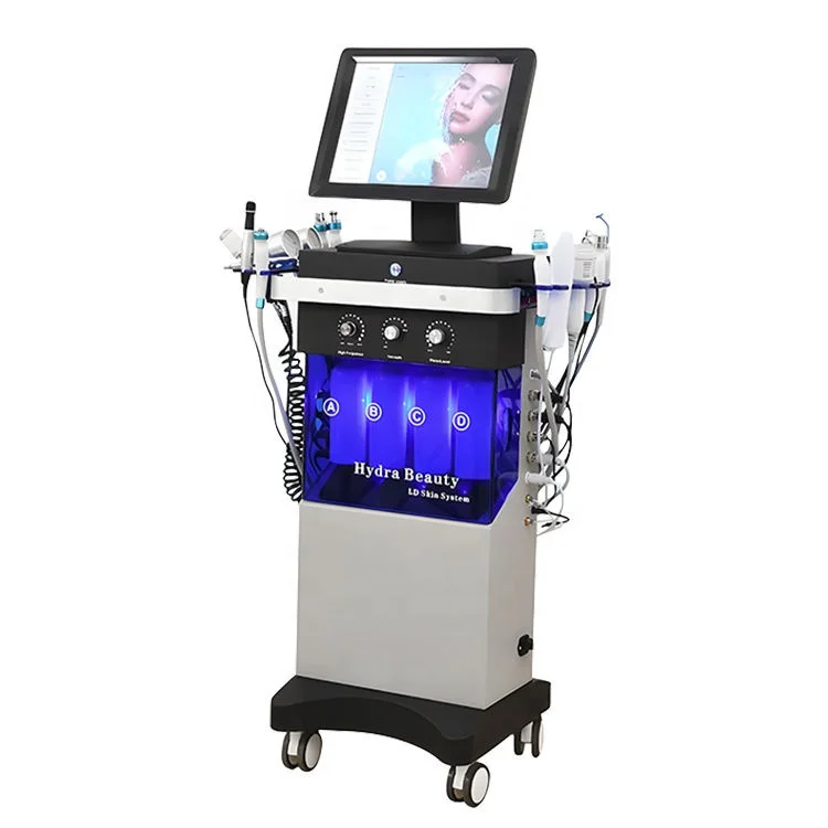 Precio de fábrica 14 en 1 multifunción eliminación de acné estiramiento facial agua Peeling Aqua Facial Machine