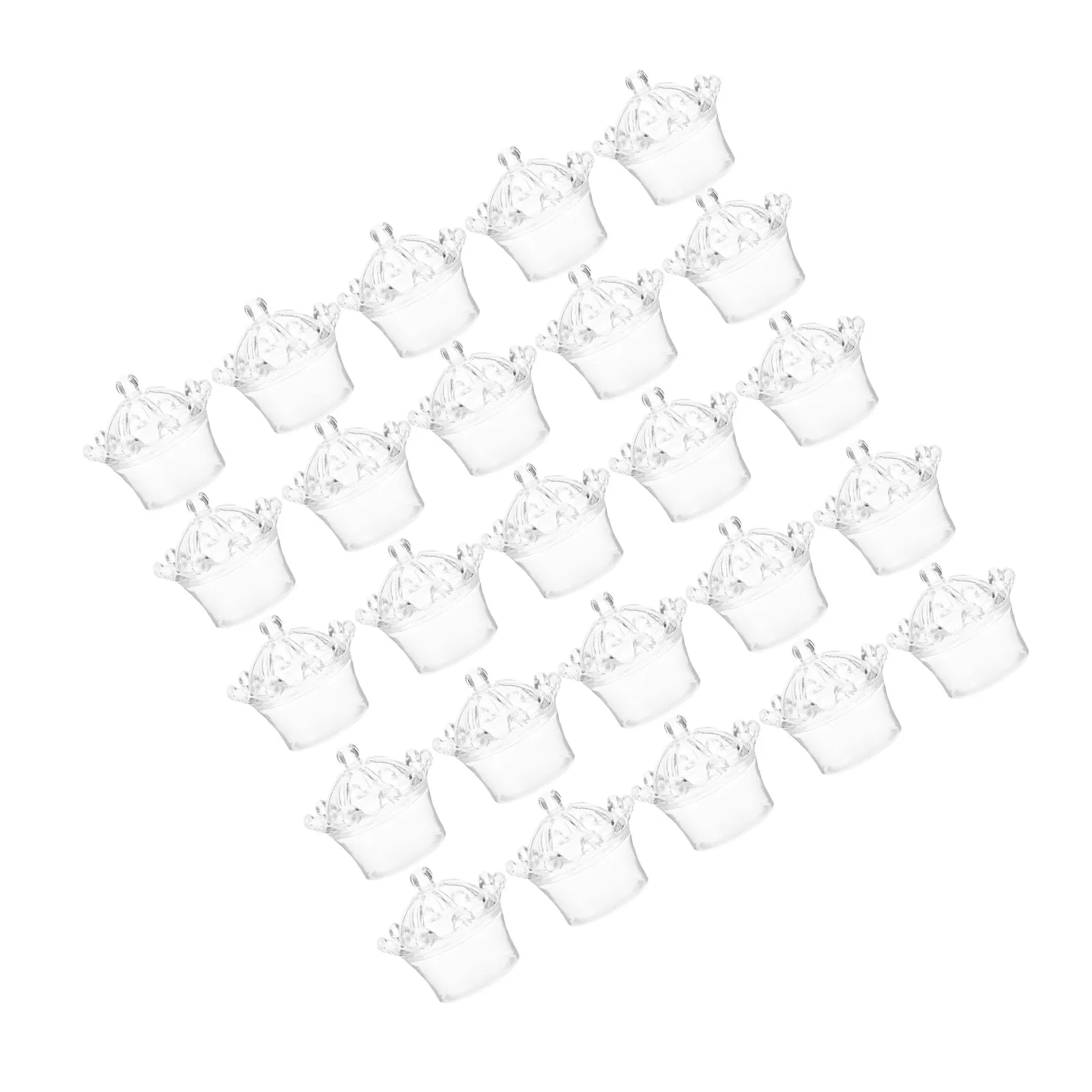

24Pcs Mini Crown Boxes Transparent Ps Plastic Small Clear Favor Boxes for Wedding Favors Princess Party Decorations Sweets
