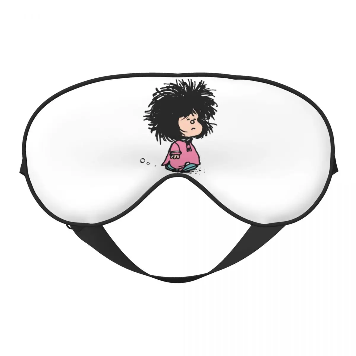 

Humor Manga Mafalda Soft Eye Mask Double Side Quino Argentina Cartoon Blindfold For Home Creative Block Out Light Eye Patches