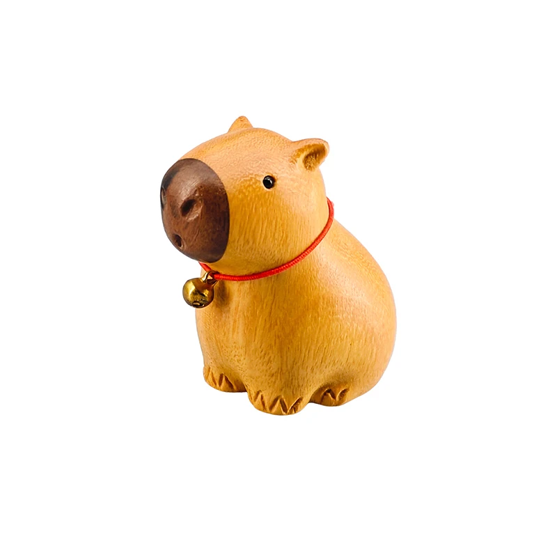 Capibala Capybara Animal mignon petit modèle Statue, sculpture sur bois massif maison chambre bureau voiture décoration accessoires