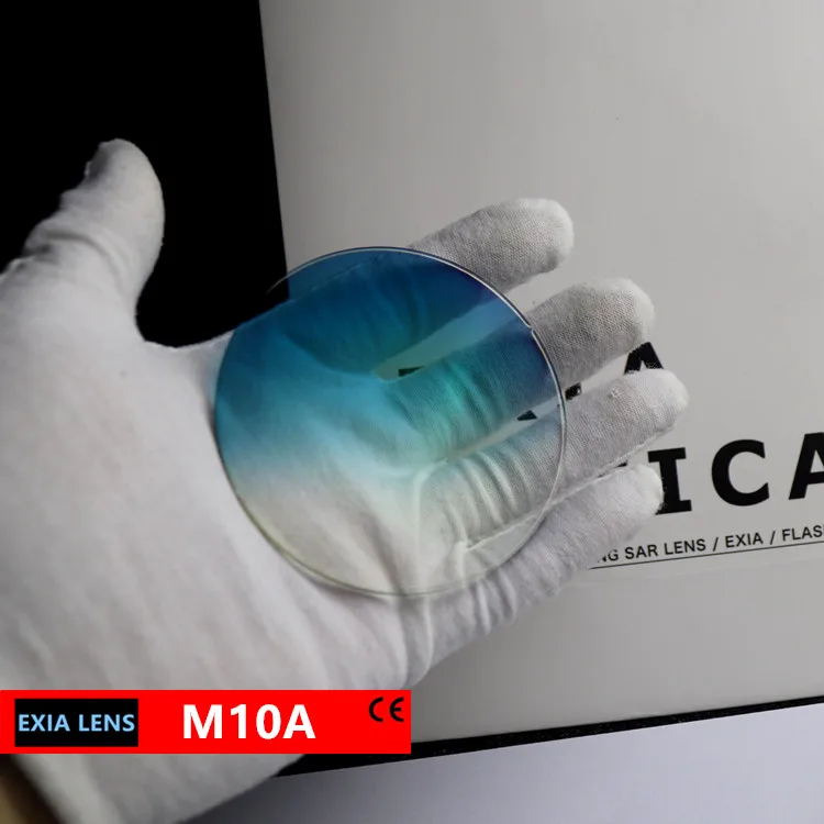 

EXIA M10A Sunglasses Lenses 1.61 MR-8 UV400 Gradient Cyan Blue SHMC Anti-Reflective Good for Rimless Glasses Base Curve 3