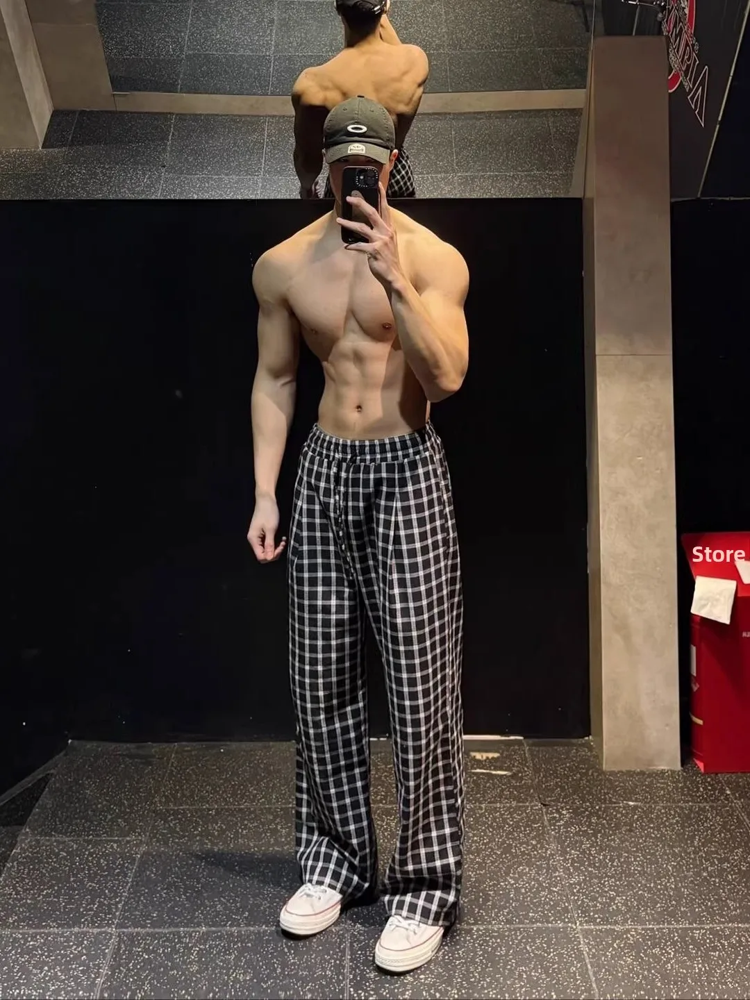 

Повседневные прямые брюки в стиле ретро в американском клетку Fce на подкладке для мужчин, осенне-зимние удобные спортивные брюки
