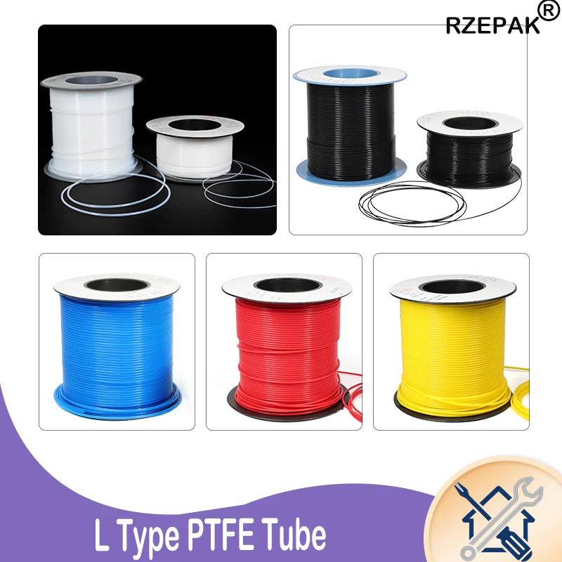 3/8m  L Type PTFE Tube 30L-2L 3D Printer Bowden Extruder High Temp 260℃ Corrosion Resistant Insulated Pipe