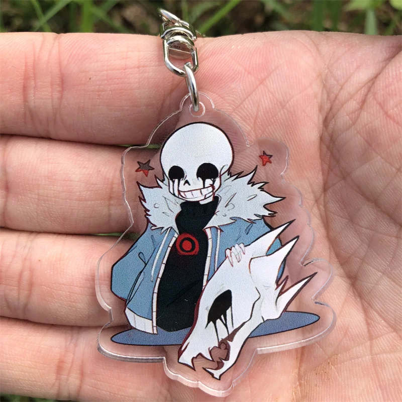 Game Papyrus Asgore Asriel Chara Keychain Cosplay Accessories Cartoon Key Chain Pendant Badge