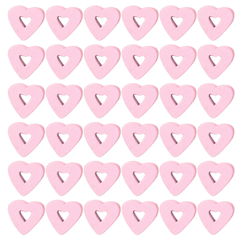 

50Pcs Heart Wooden Beads Hollow Out DIY Jewelry Making Beads for Bracelet Earrings Wedding Craft Valentine Day Decoration