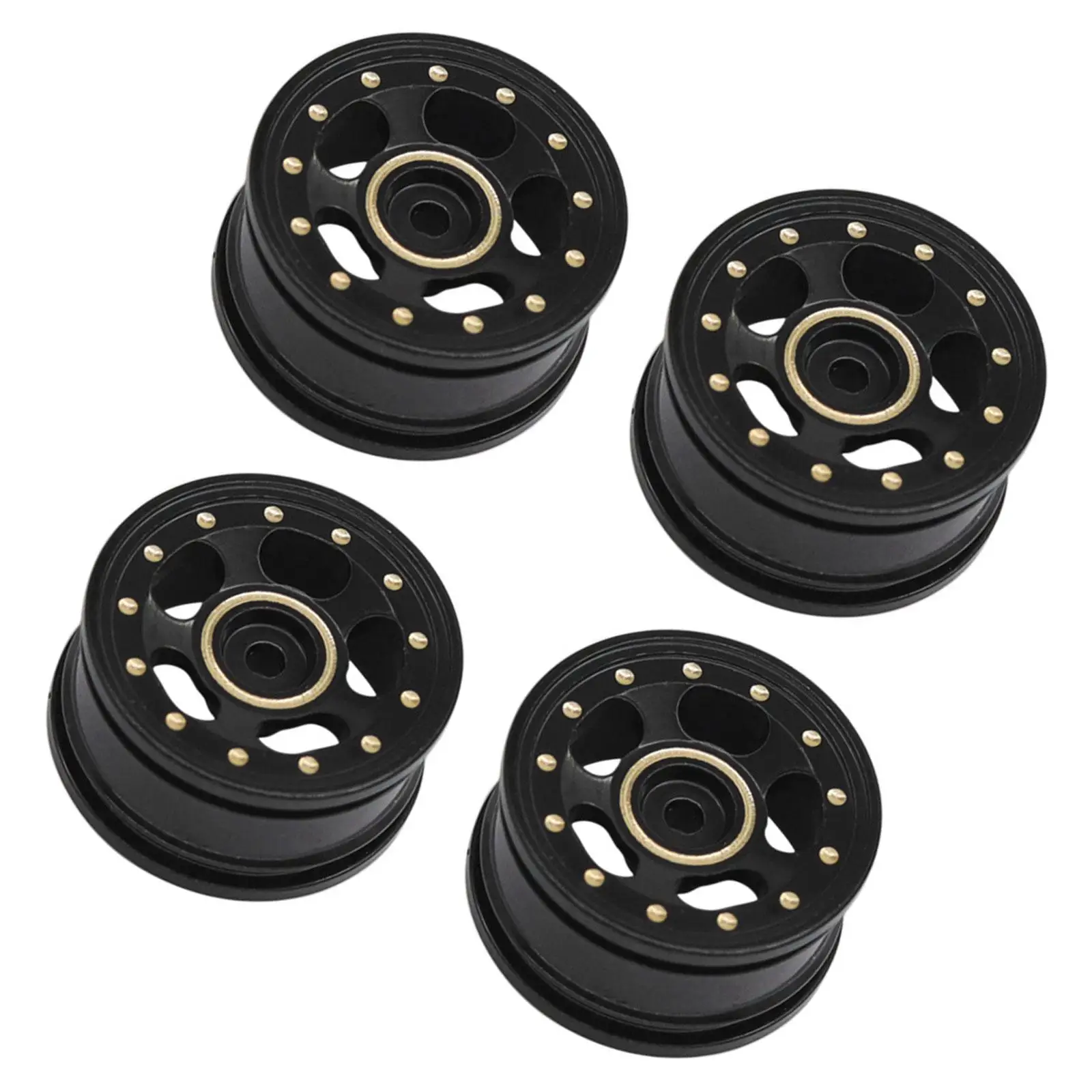 Brass Wheel Rims RC Wheels Beadlock Hub Enhanced Durability for 1/30 RC Crawler Car DIY Replacement Accessories