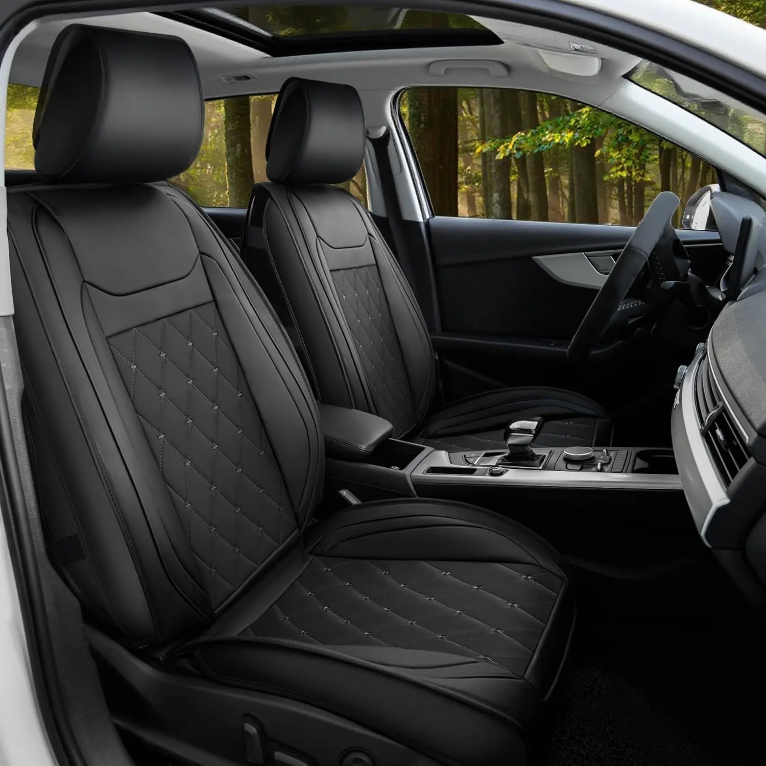 

Nilight 5Car Seat Covers Waterproof Faux Leather Cushions Anti-Slip Universal Fit for Cars Kia Civic Corolla Hyundai Honda Camry