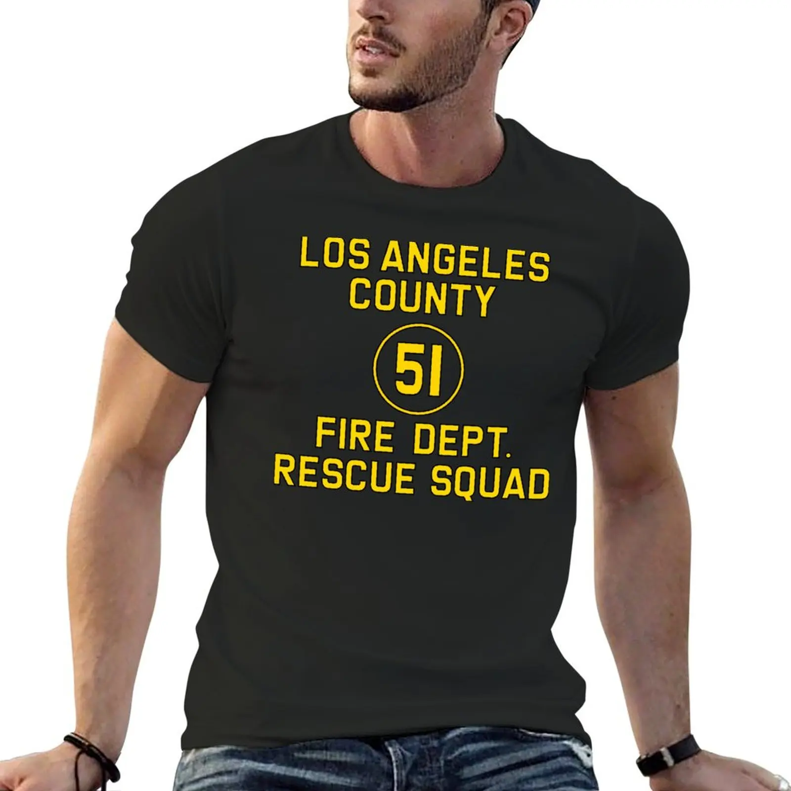 

Emergency Squad 51 Side of Truck Reproduction Logo T-Shirt summer tops shirts graphic tees t shirt men 100℅ cotton