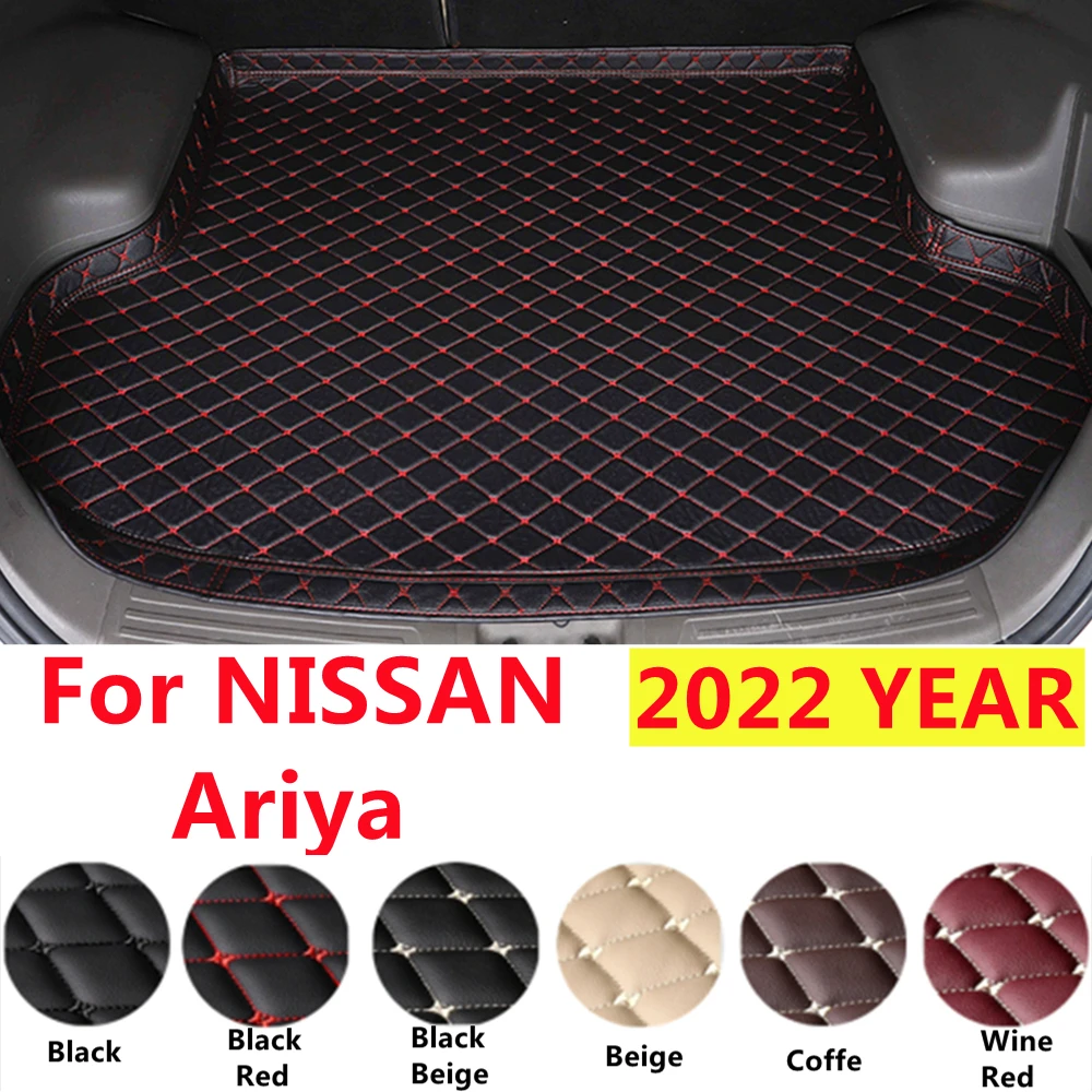 SJ Professional XPE Leather High Side Car Trunk Mat Fit For NISSAN Ariya 2022 YEAR Tail Liner Rear Cargo Pad WaterProof