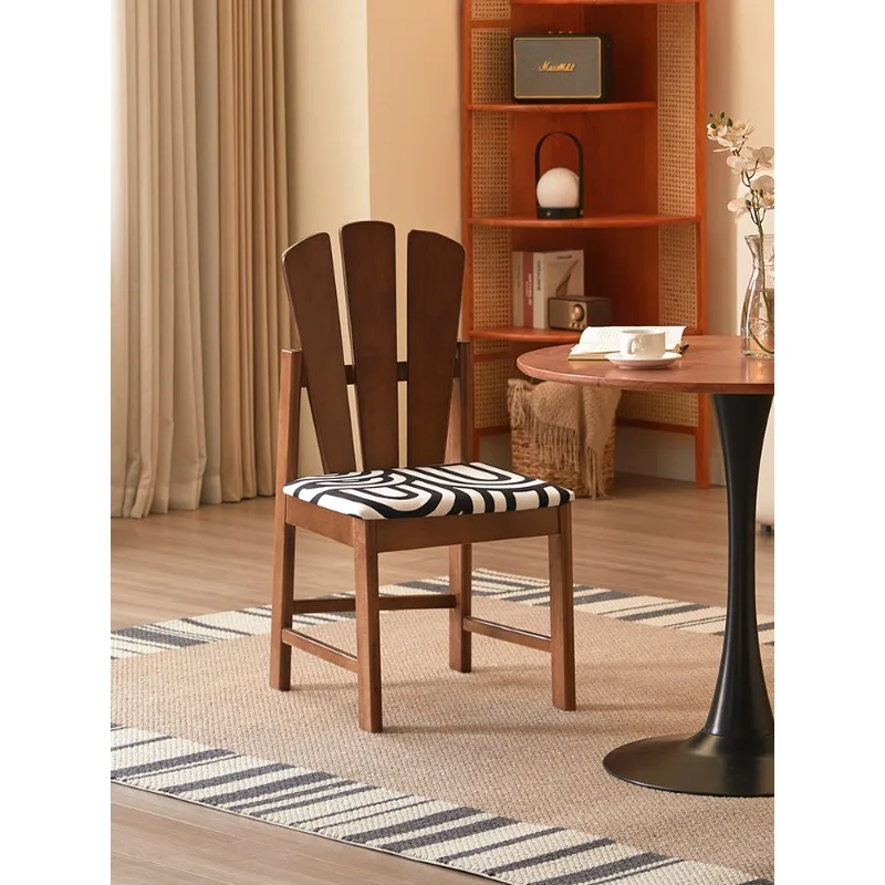 

Mid Century Modern Dining Chair Vintage Wood Accent Chairs for Living Room Retro Creative Designer Kitchen Furniture Set