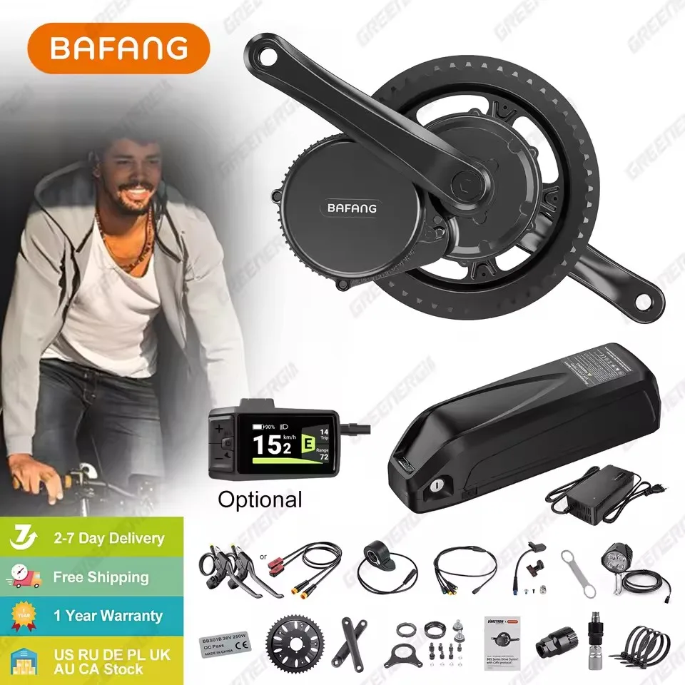 

BAFANG 48V Mid Drive Kit Ebike Conversion Kit with Battery BBS02 BBSHD 1000W 750W Mid Motor for 68-73MM Mountain Road Bike