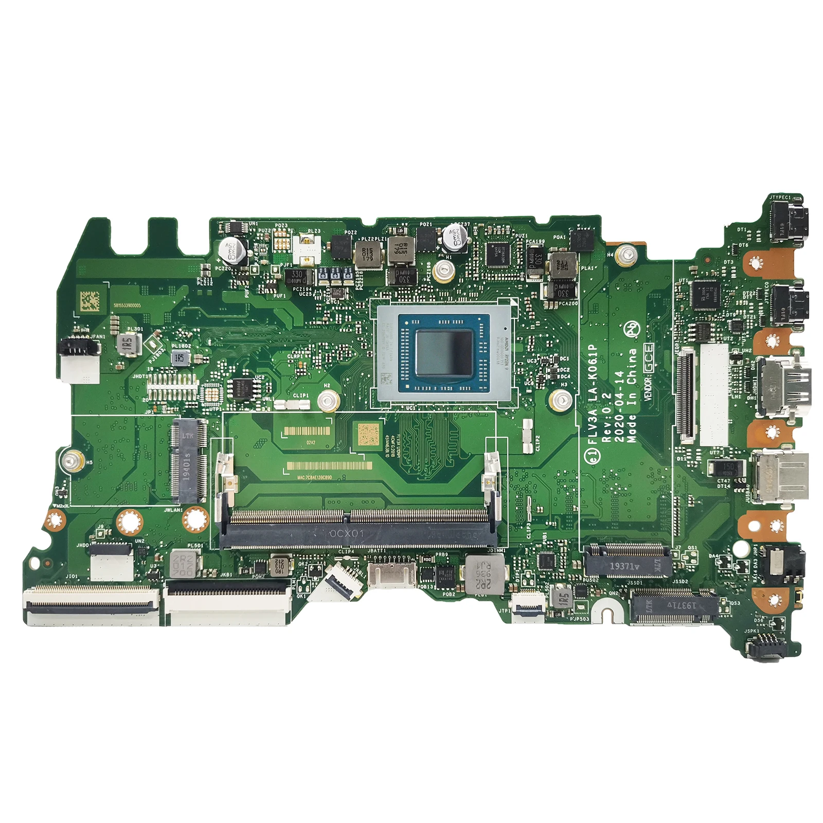 Placa base de LA-K061P para ordenador portátil, placa base para Lenovo ThinkBook 14 G2 14 G3 15 G2 CPU R3 AMD 4G/8G-RAM 5B21C22440 5B21C22443