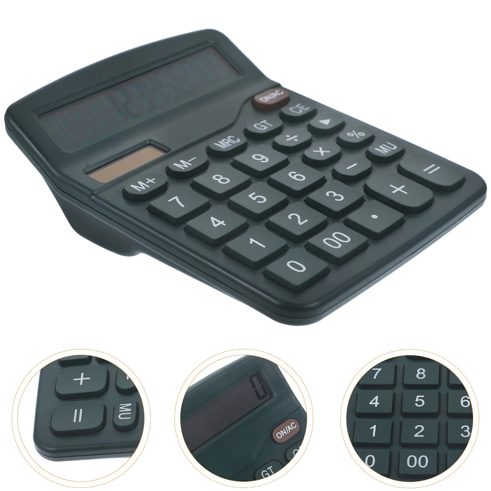 Solar Powered Desktop Calculator for Students Large Buttons Basic Office Desk Computer Green Color No Included Efficient