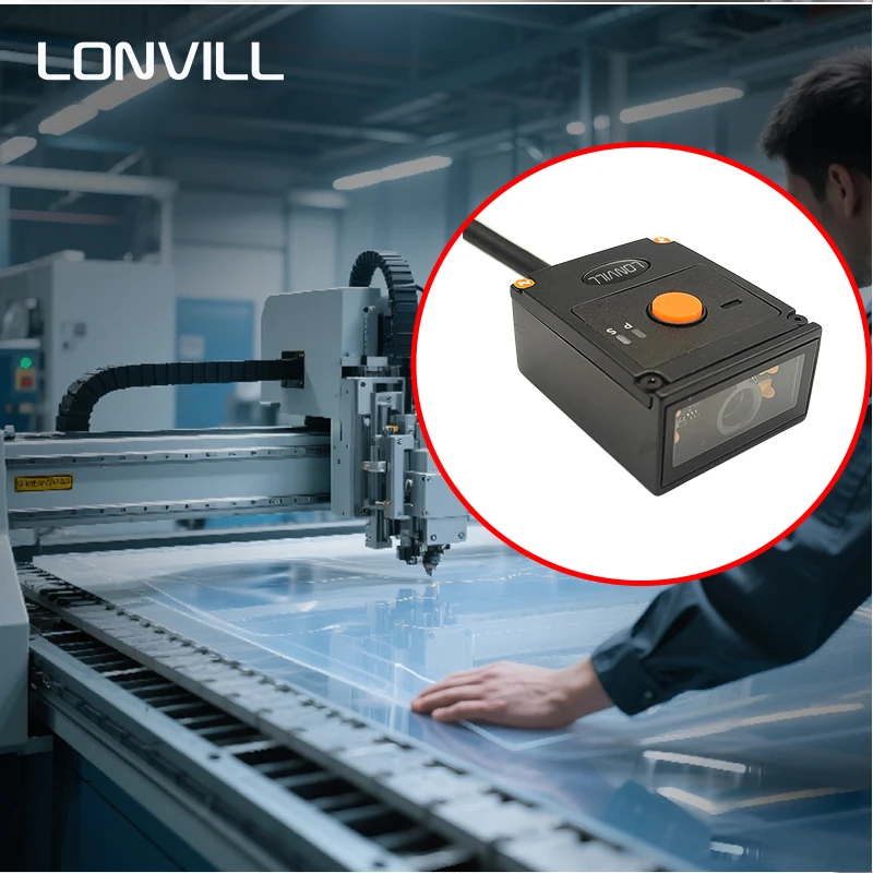LONVILL High Speed Dynamic Decoding 120fps High Frame Rate Low Contrast Laser Etched DPM Barcode Reader for Inkjet Printer