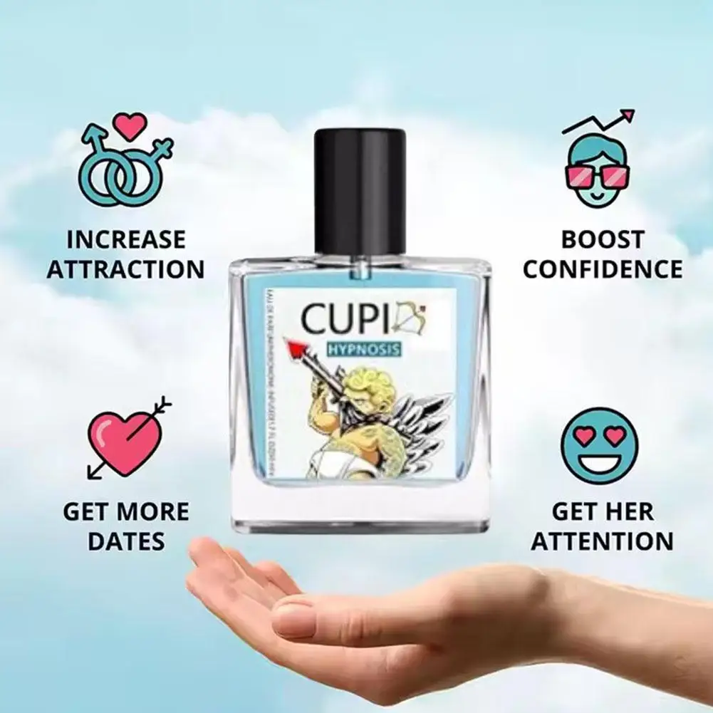 Parfum asli Cupid, parfum Pheromone Cupid tahan lama romantiy meningkatkan kualitas tinggi Hombre semprot tubuh 50ml