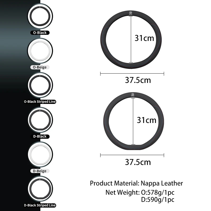 Nappa Leather Car Steering Wheel Cover ,Non-slip, Breathable For Opel Corsa Astra Insignia Vectra Zafira Meriva Mokka Grandland - view 6