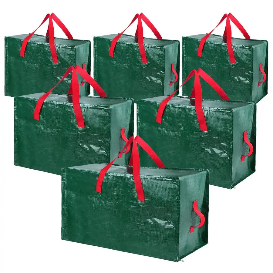 

6 Pcs Heavy Duty Christmas Storage Bags Extra Large Ornaments Container Moving Bags Xmas Decoration Organizer Storage BagGreen,3
