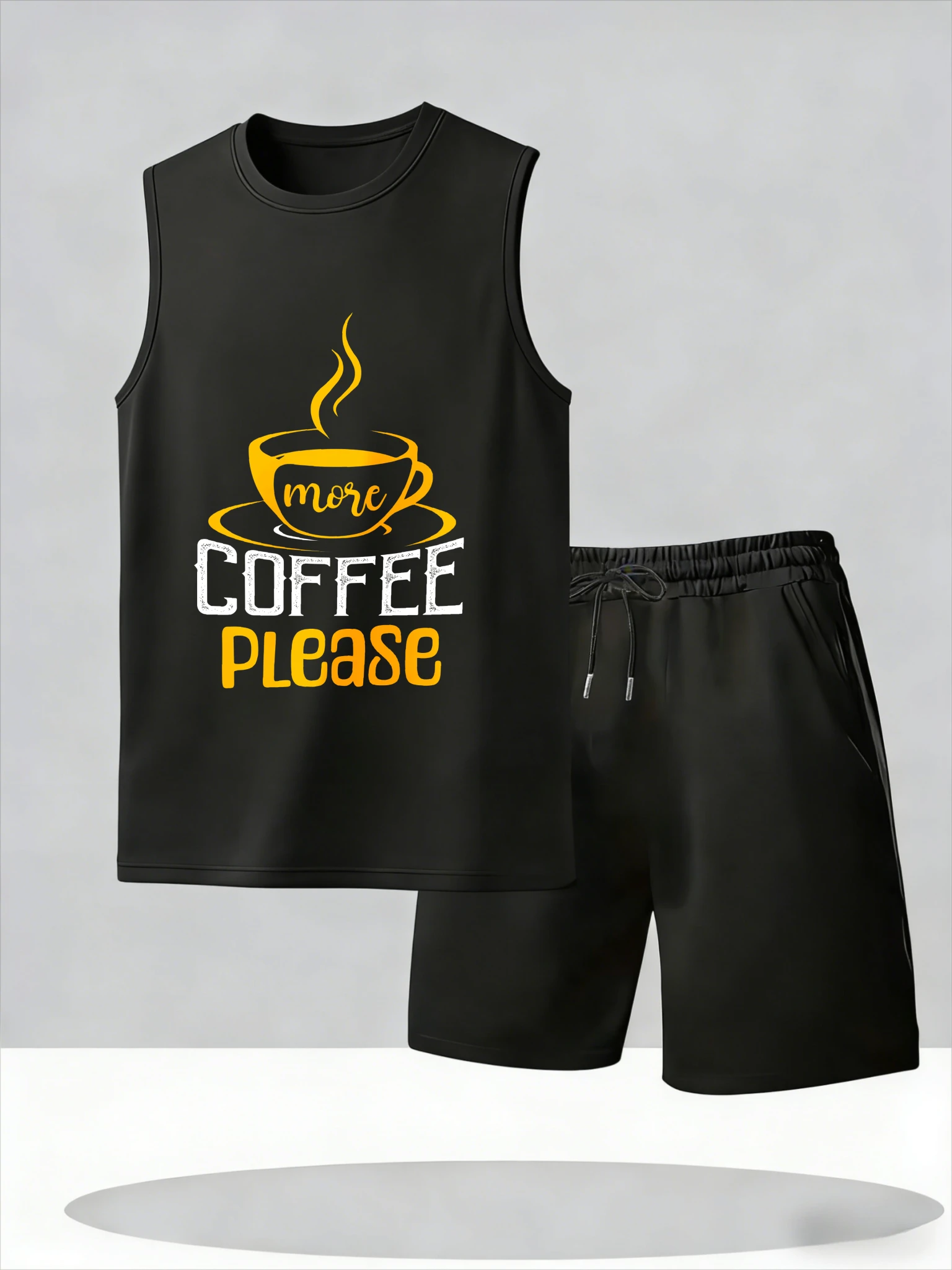 

Men's Tank Top Sets 2026 Summer Thin Quick Dry beach seaside two-piece set sports Breathable crewneck Suit for man oversize