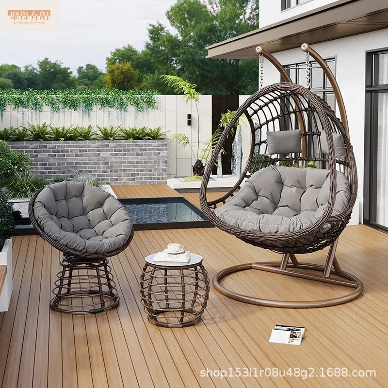 Double Household Hanging Orchid Hanging Chair Room Hanging Basket Rattan Chair Lazy  Rocking  Balcony Swing Cradle Cha