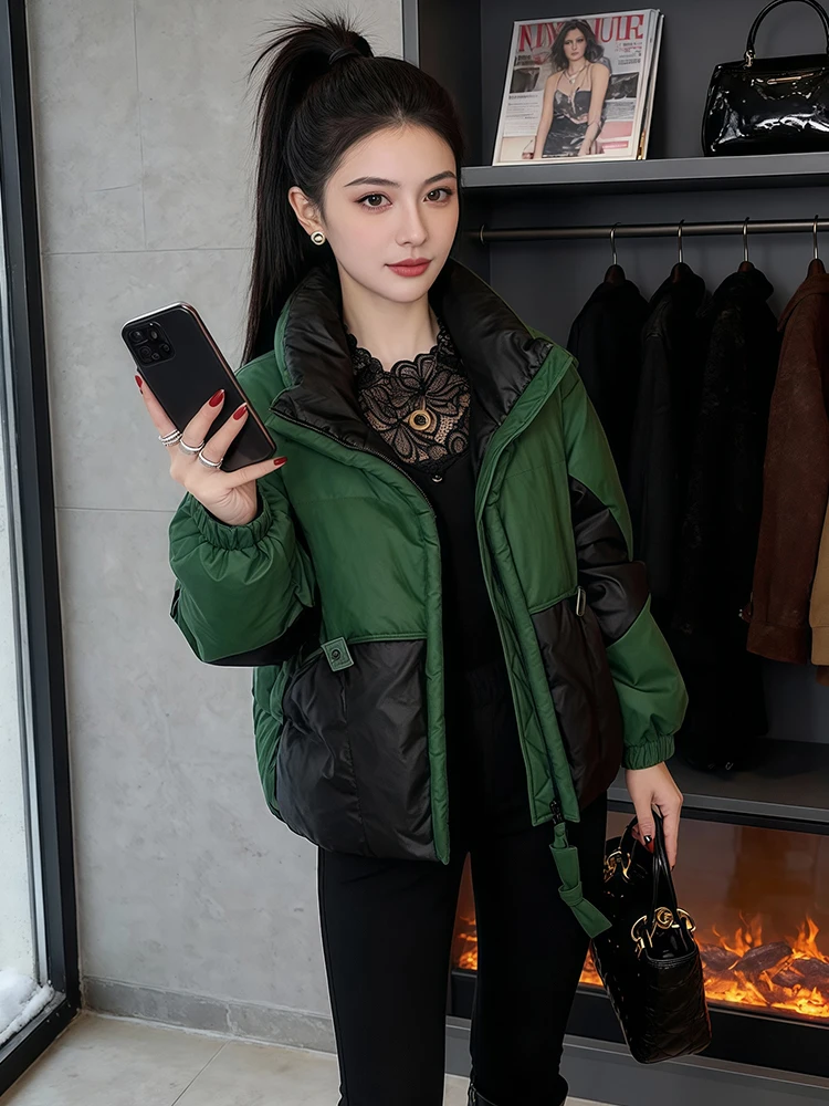 

Модный женский пуховик Ort Thiened Fce: длинный, прочный, из хлопка, теплый, для повседневной носки, в корейском стиле, свободного кроя