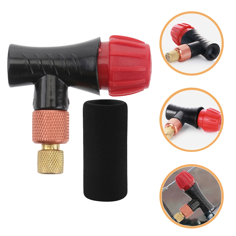 Bicycle Inflatable Head Electric Bikes Inflator Portable Air Compressor Carbon Dioxide Bottle Alloy