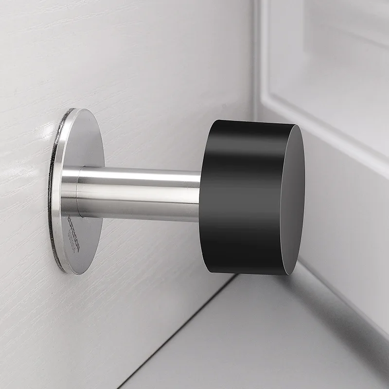 New Silicone Door Stopper No Drill Anti Collision Anti Theft Rubber Door Wedge Bathroom Door Top Handle Door Stop Protector
