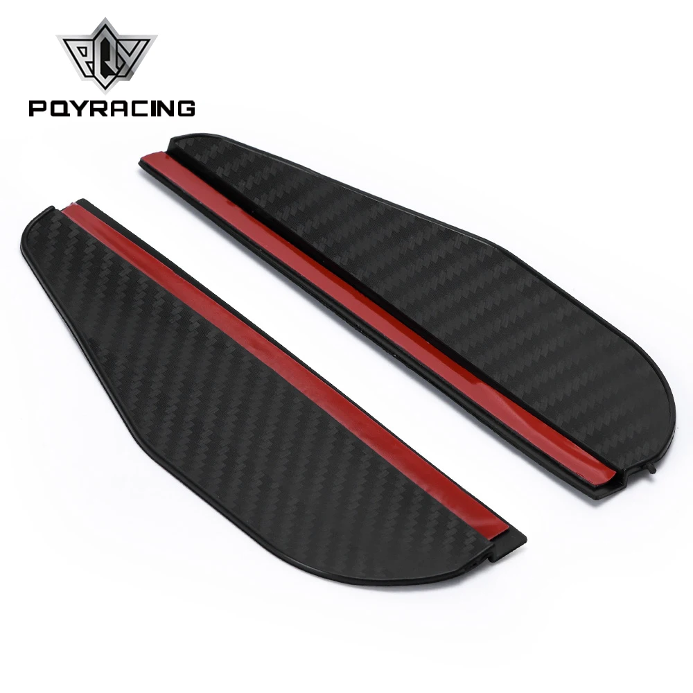 2pcs Car Side Rear View Mirror Rain Eyebrow Visor Carbon Fiber Look Sun Shade Snow Guard Weather Shield Cover Auto Accessories