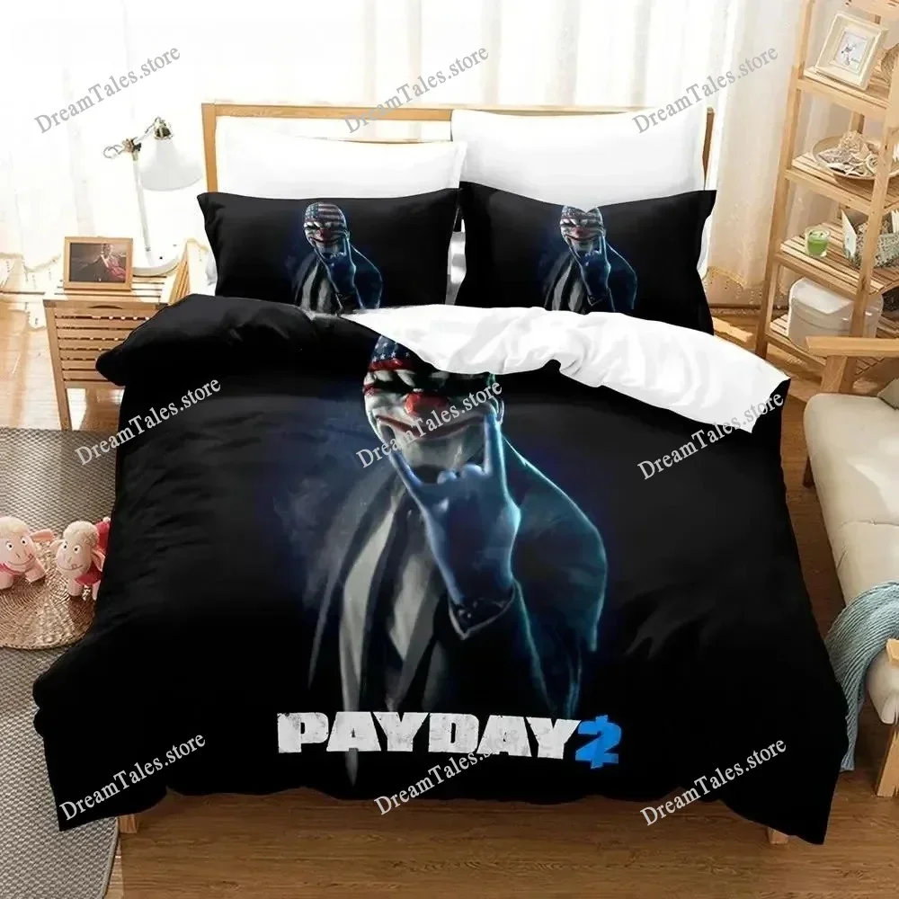 

Game Payday Bedding Set Single Twin Full Queen King Size Bed Set Adult Boys Bedroom Duvet Cover Sets Hip Hop Clown Anime Bed963