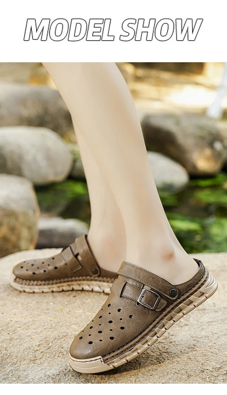 Herrenmode-Sandalen, atmungsaktiv, leicht, strapazierfähig, für Strand, Sommer, Alltag, Halloween-Geschenk – Detail 9