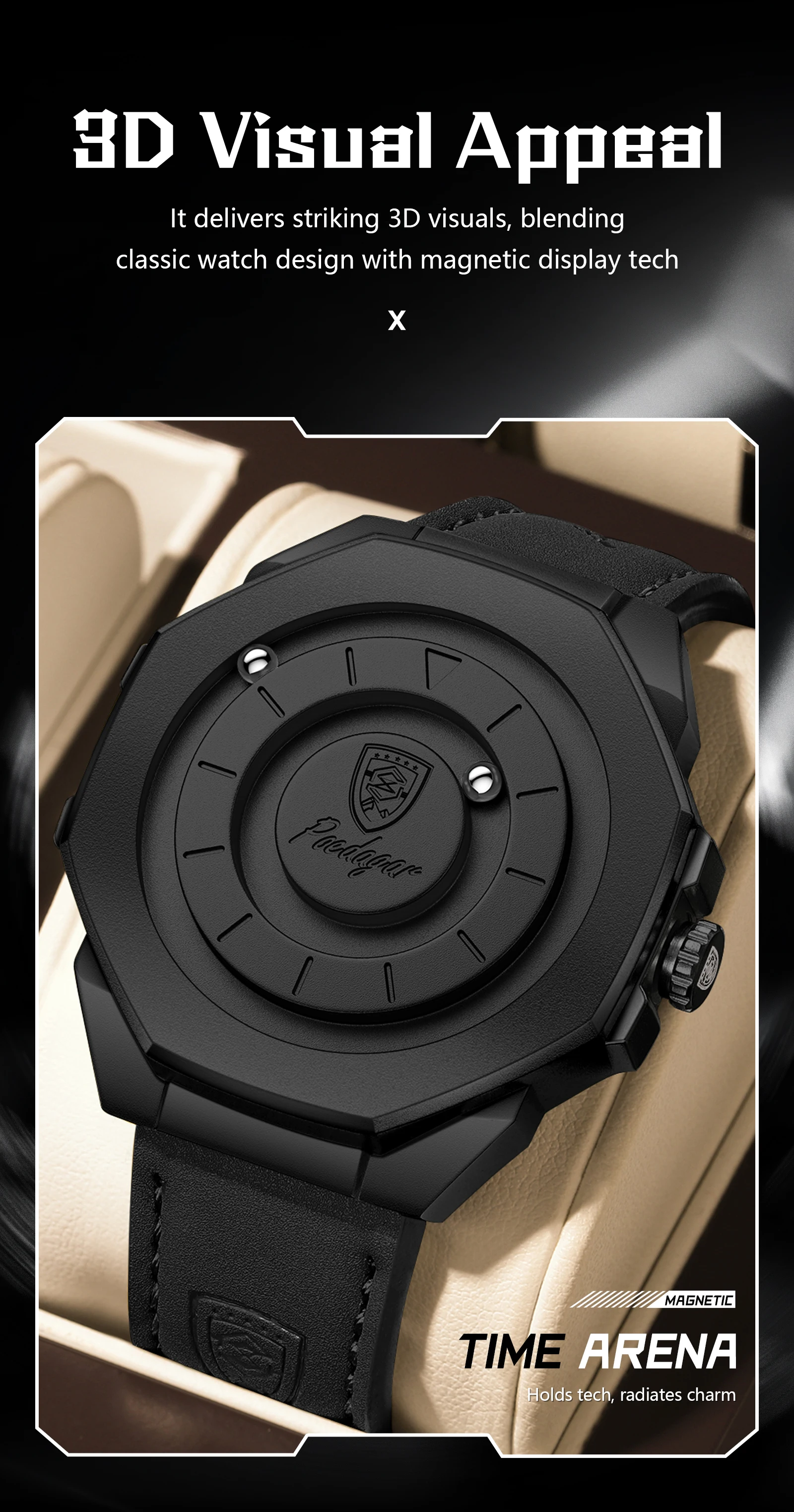 POEDAGAR Top-Qualität Herrenuhr Wasserdichte Leder-Modeuhr Quarz Business Herrenarmbanduhr Männliche Reloj Kreativ – Detail 3