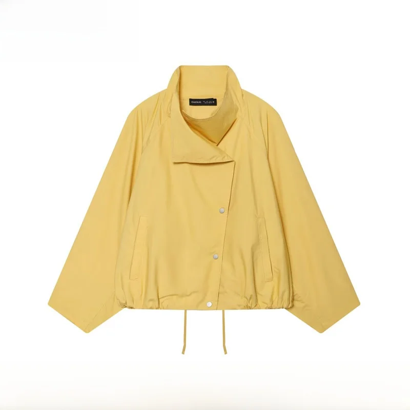 

Fashionable ZR Style Women's Pilot Jacket Spring Summer New Arrival Side Opening Zipper Long Sleeve Polyester Fiber Coat