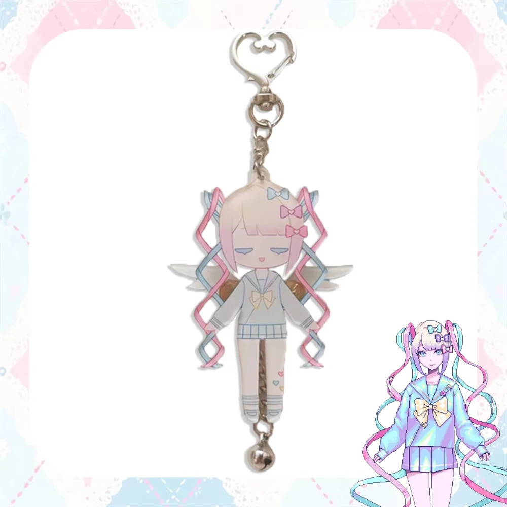 Game Needy Girl Overdose KAnge Cosplay Keychain Acrylic Keyring Cartoon Figure Key Chain Bell Pendant Bag Decoration Accessory