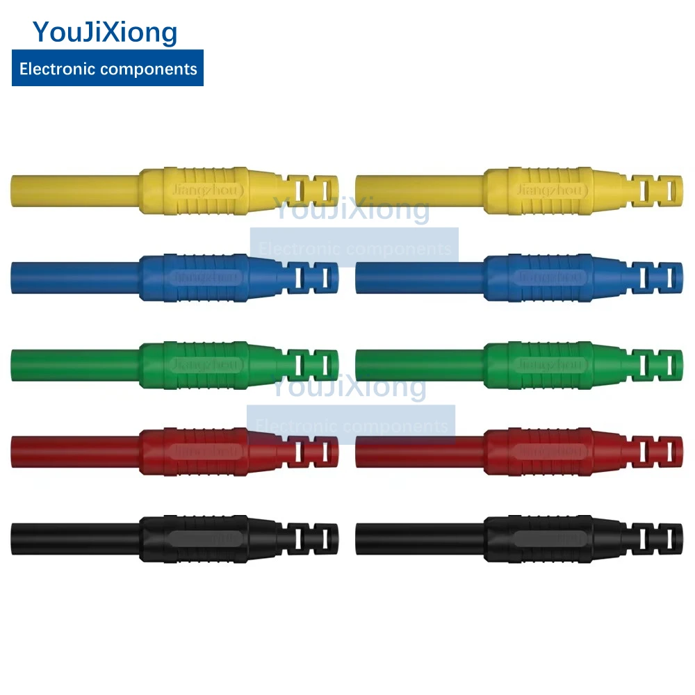 

10PCS 4mm Jack Female, Banana Plug Matching Female Seat, Safe Male and Female Plug, Solderable Wire