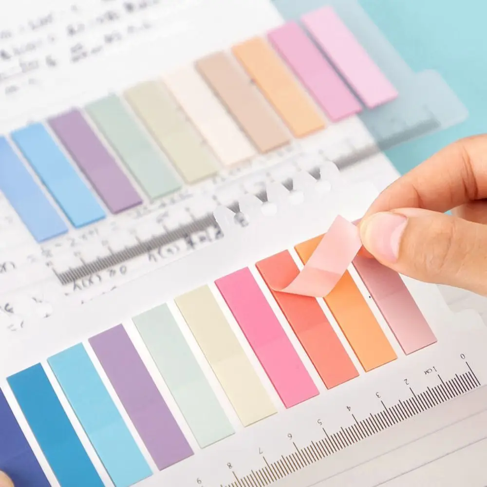 Self Adhesive Index Tabs Set Multi Color Transparent Morandi Sticky Notes Label Waterproof Page Marker Tabs