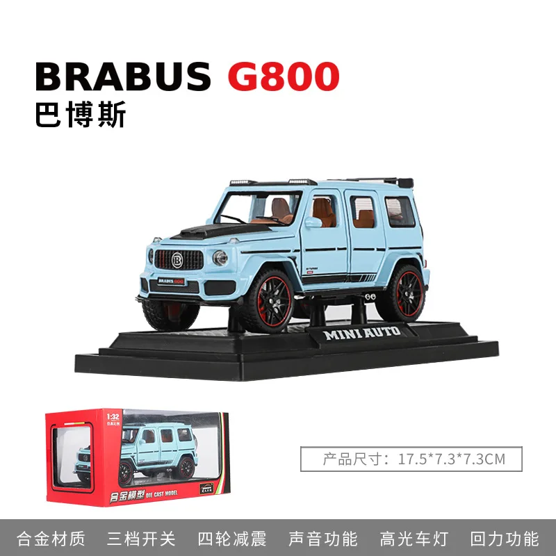 

1:32 Mercedes Benz Brabus G800 BIG G Simulation Diecast Metal Alloy Model car Sound Light Pull Back Collection Kids Toy Gifts