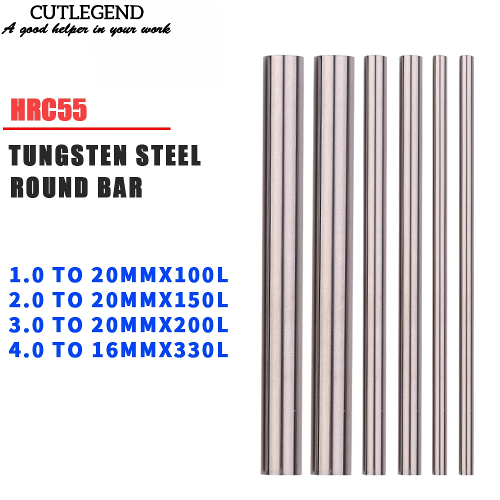 HRC55 Tungsten Steel Round Rod 100MM/150MM/200mm/330mm Wear Resistant  High Hardness CNC Machine Fine Grinding  Round Bar