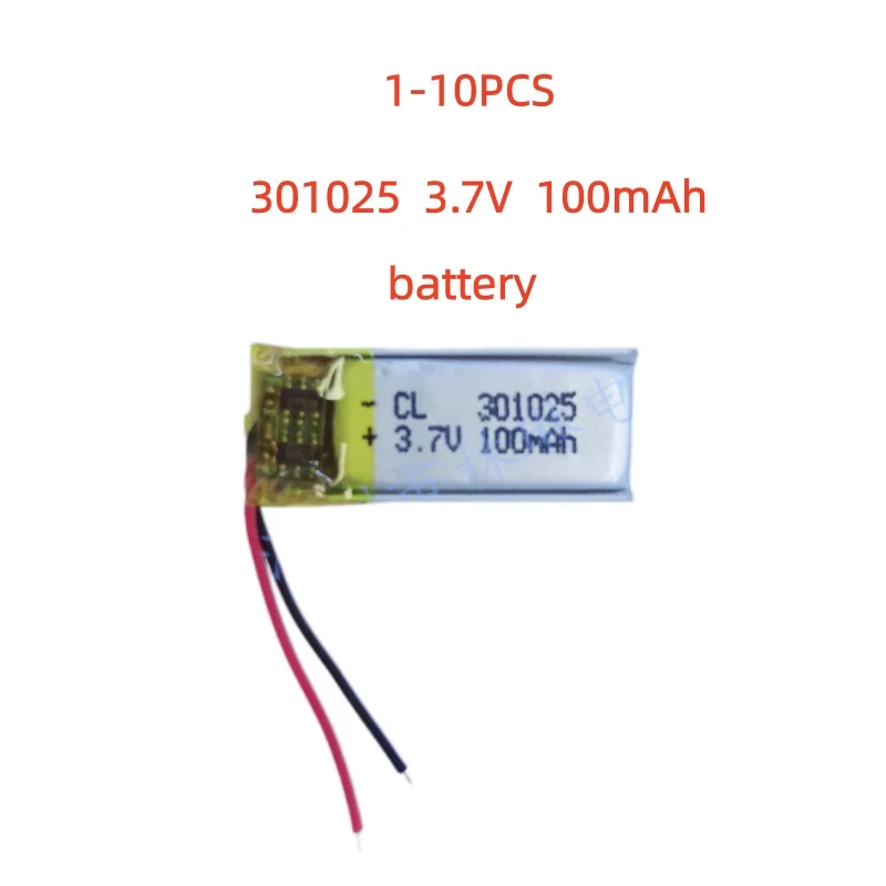

1-10PCS 301025 3.7V 100mAh Small Size Lipo Rechargeable Battery Lithium Polymer For MP3 Bluetooth MID headset headphone video p