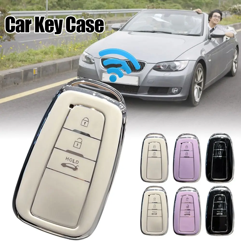 Soft TPU Car Key Case Key Protector Keychain Key Cover Shell Holder for Toyota/Camry/ Corolla CHR C-HR RAV4/Land/Cruiser/Prado