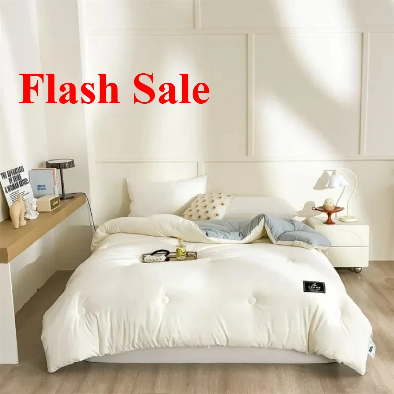 2025 new color matching soybean fiber quilt thickened to keep warm single and double winter quilt core spring and autumn quilt